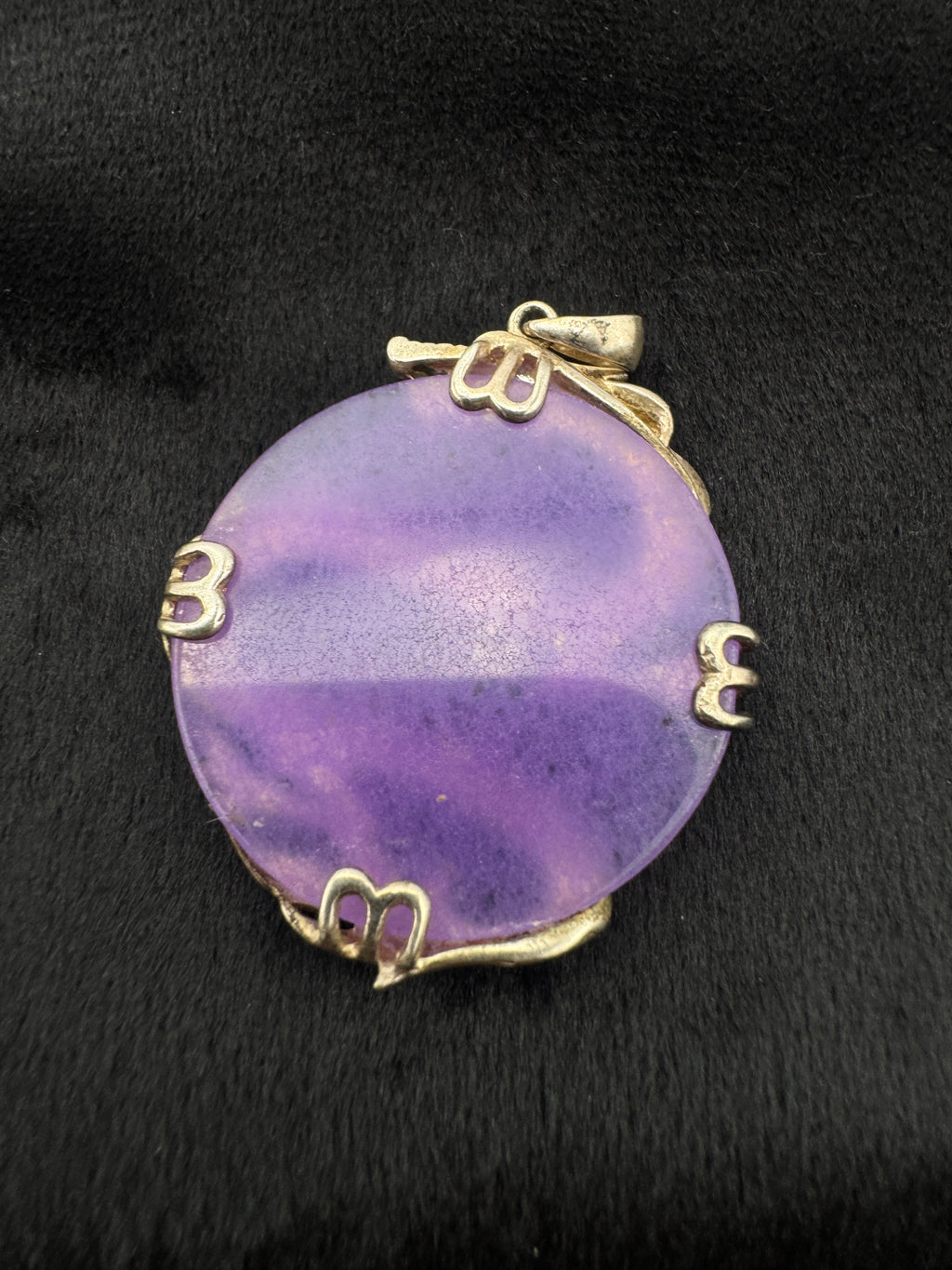 Sterling Silver Dragon Pendant with Purple Stone | 925