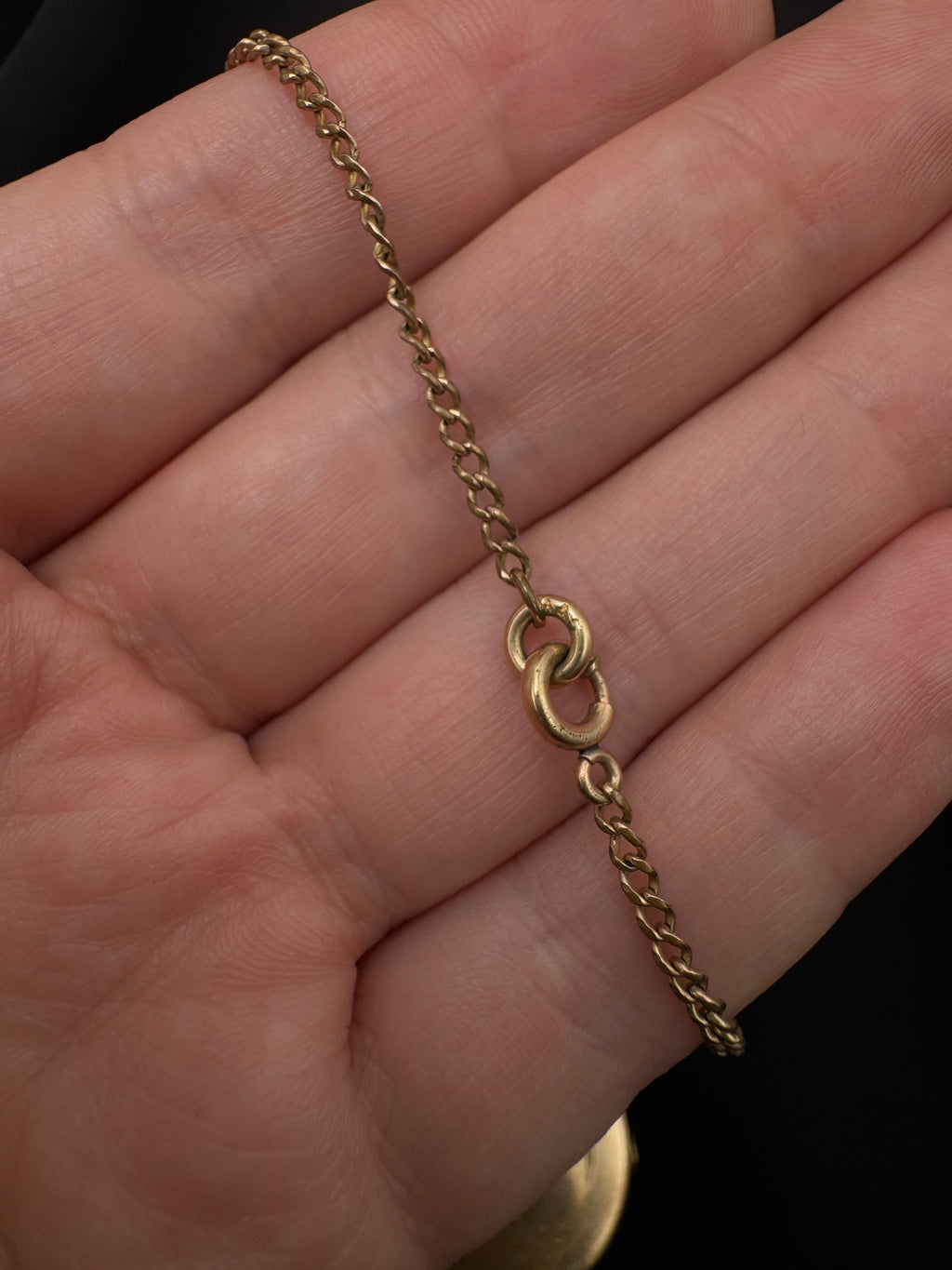 Antique Gold Filled Crescent Moon & Star Locket Necklace