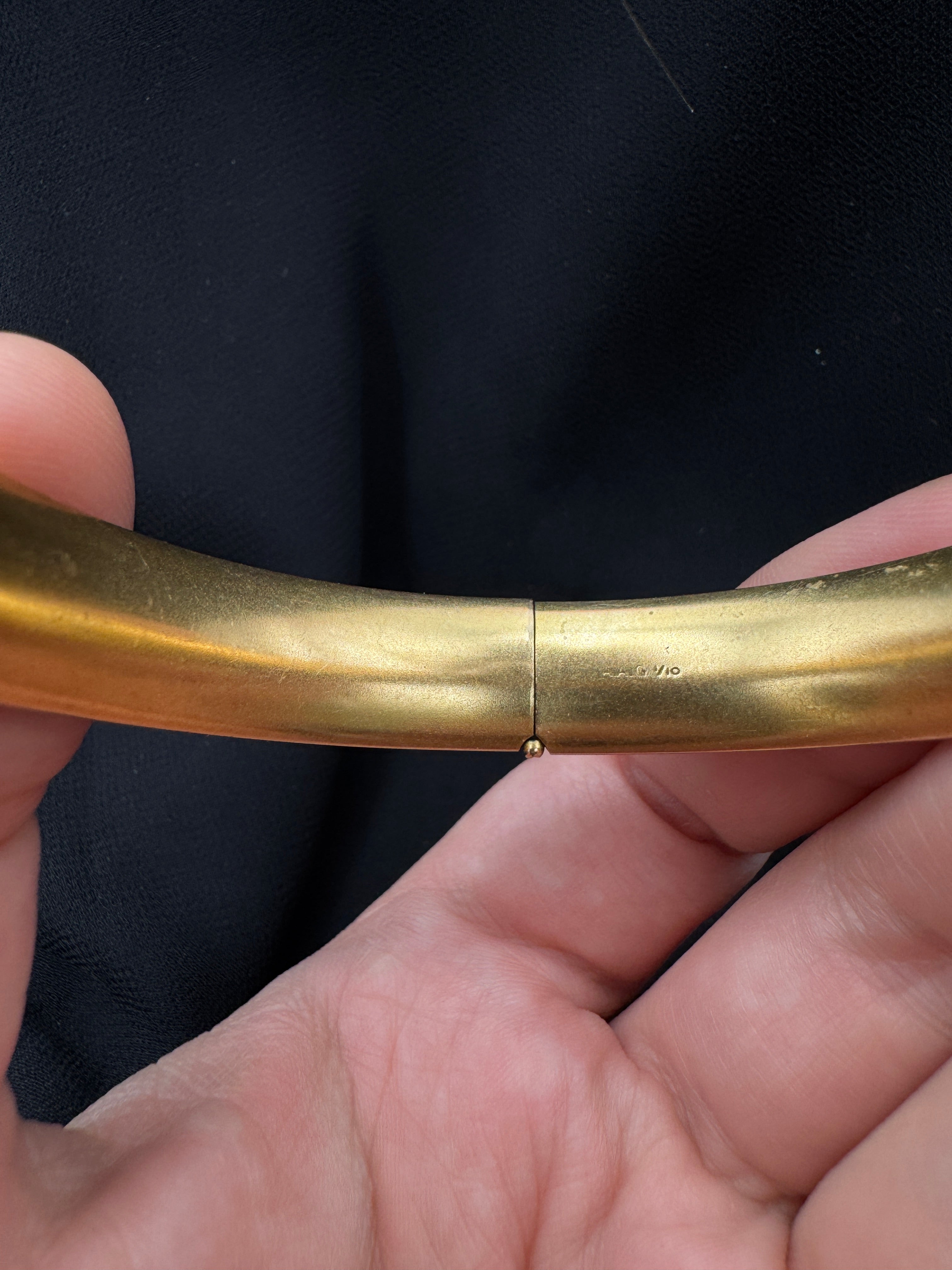 Victorian Gold-Filled Engraved Bangle Bracelet | Fits Up to 7" Wrist