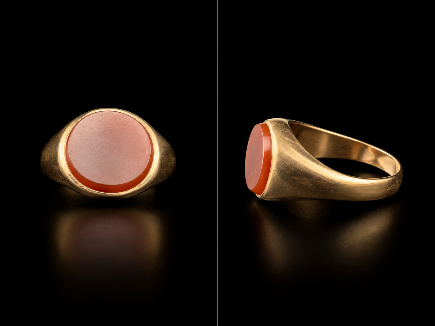 Victorian 10K Gold Carnelian Signet Ring | Size 8.5 | 4.64g