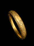 Victorian Gold-Filled Engraved Bangle Bracelet | Fits Up to 7" Wrist