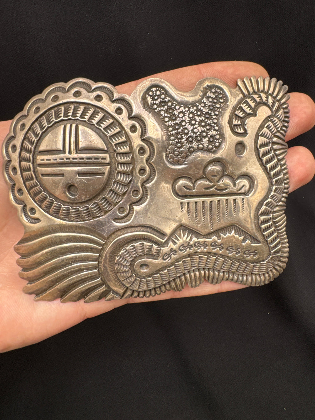 Extra large Sterling Silver Emerson Belt Buckle – Handcrafted Southwestern Design