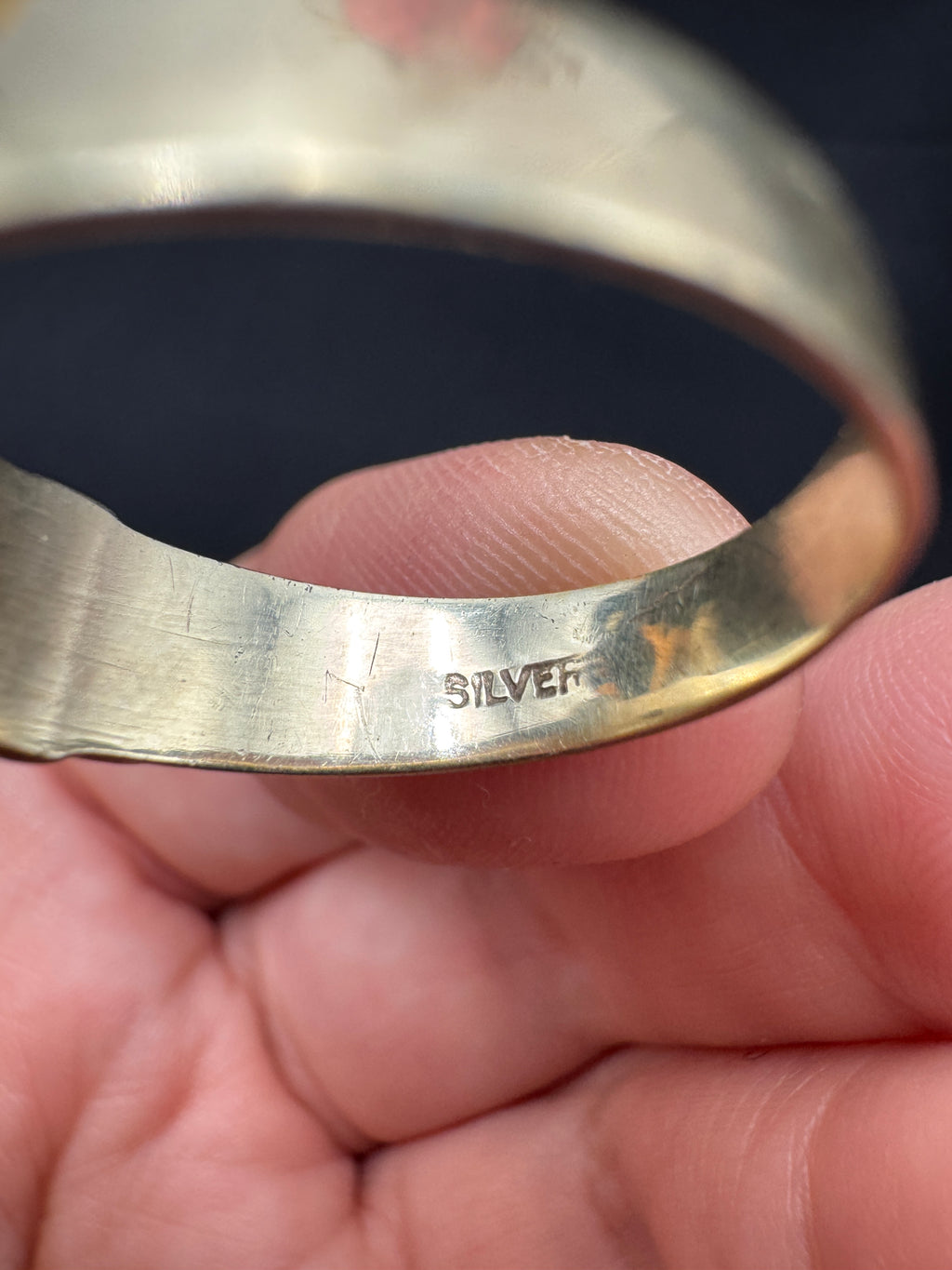 Victorian Silver Buckle Ring with Garnet – Gold Washed