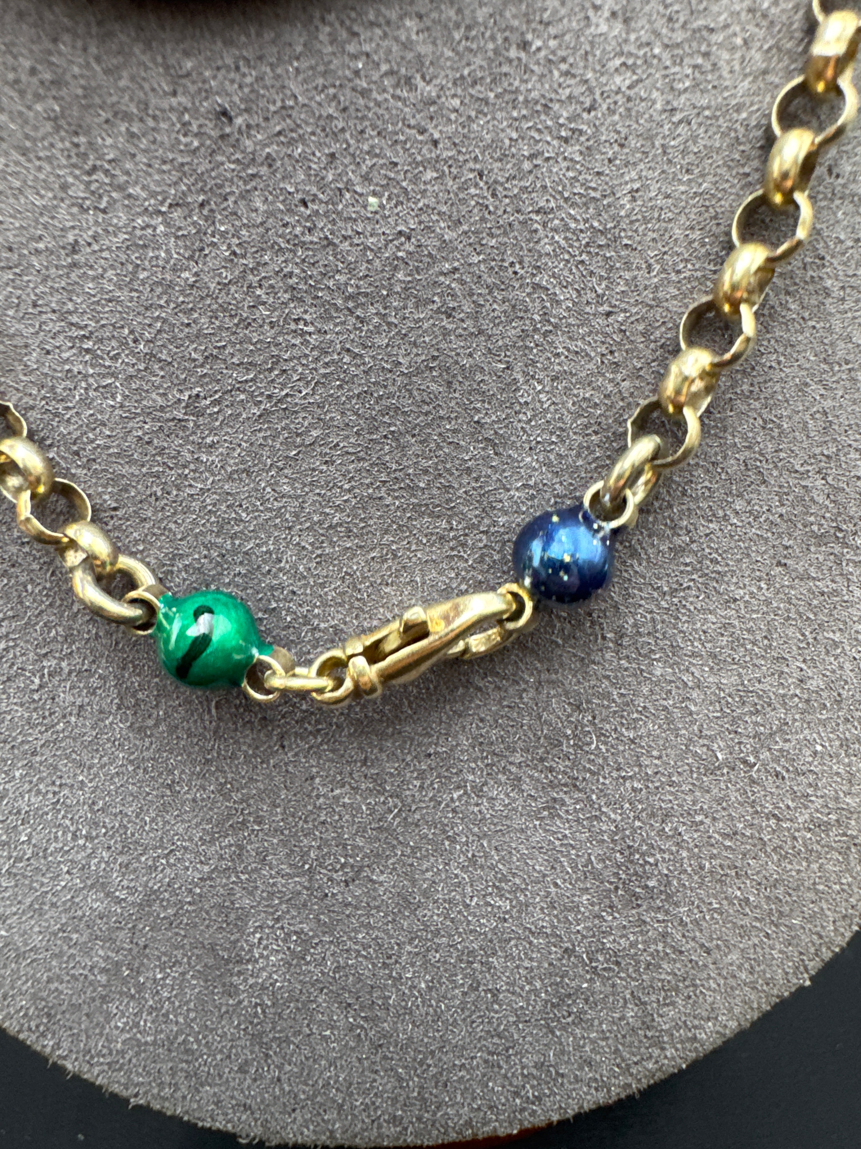 Vintage Italian Sterling Silver Enamel Necklace