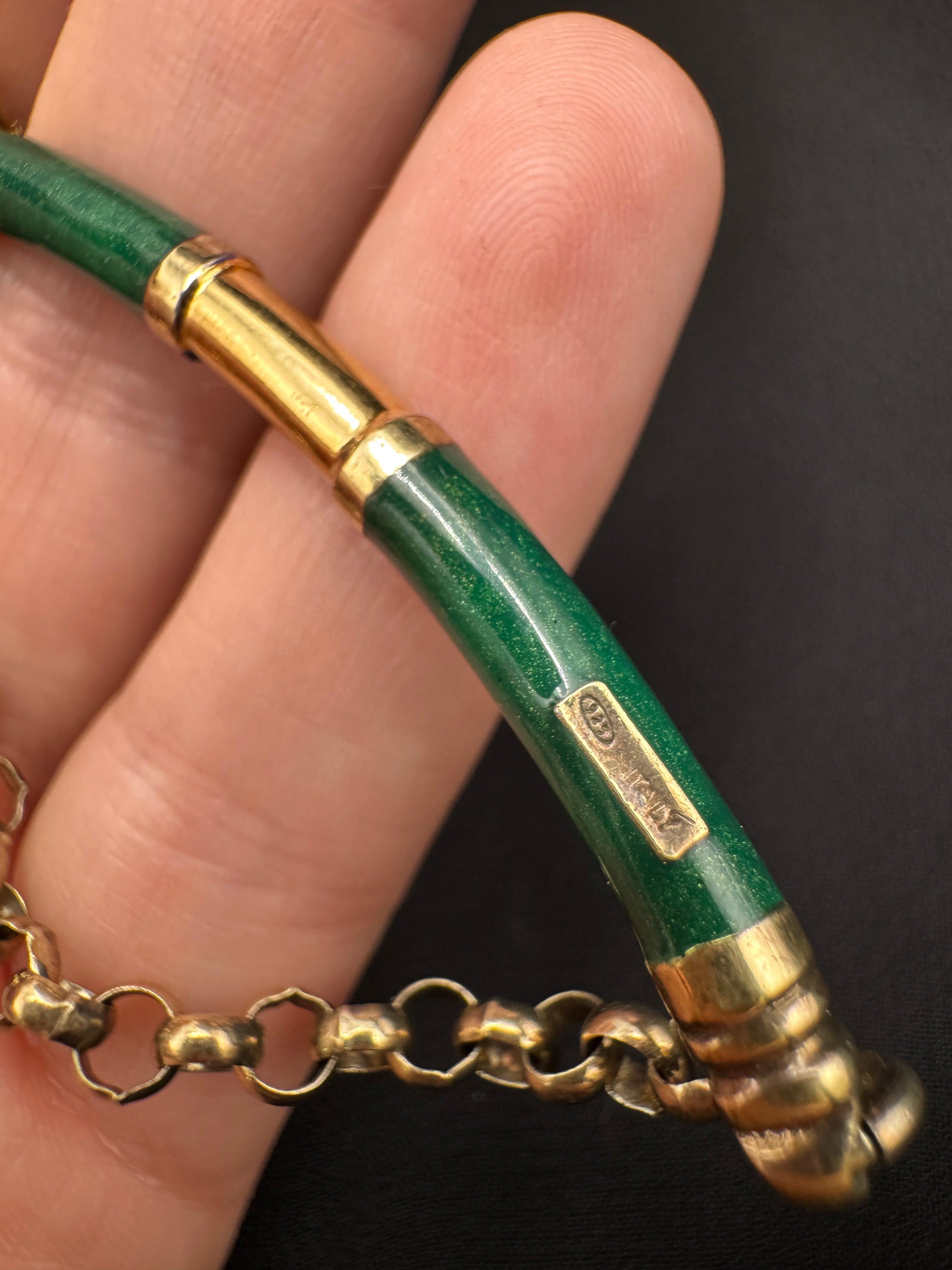 Vintage Italian Sterling Silver Enamel Necklace