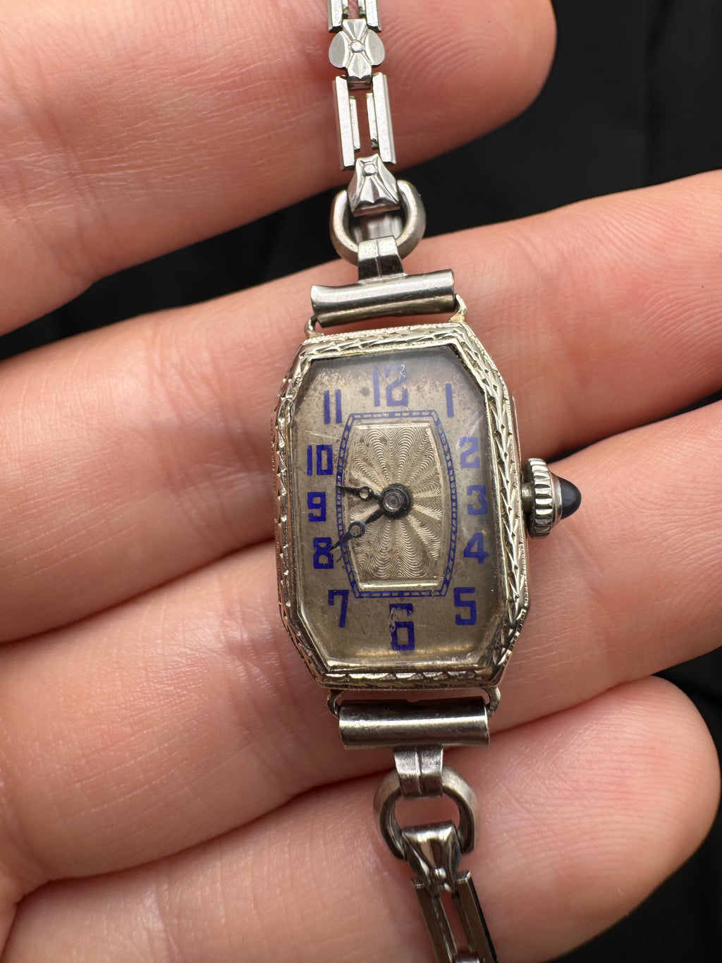 Vintage Art Deco 14K White Gold Ladies Wristwatch | Goering Swiss | 15 Jewels | Running