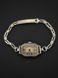 Vintage Art Deco 14K White Gold Ladies Wristwatch | Goering Swiss | 15 Jewels | Running